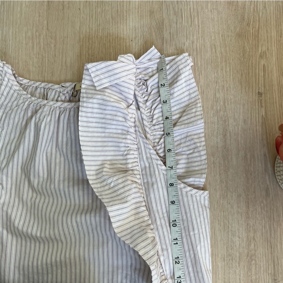 NWT Bellerose Agathe Striped Flounce Flutter Sleeve 100% Cotton Top - Picture 14 of 16